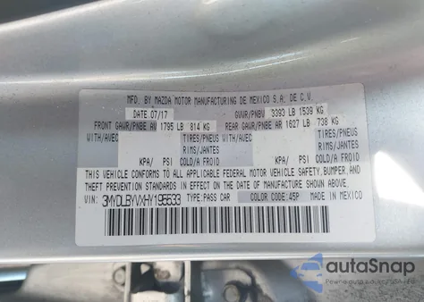 2017 Toyota Yaris Ia из США, поврежденный, VIN 3MYDLBYVXHY195533